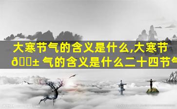 大寒节气的含义是什么,大寒节 🐱 气的含义是什么二十四节气